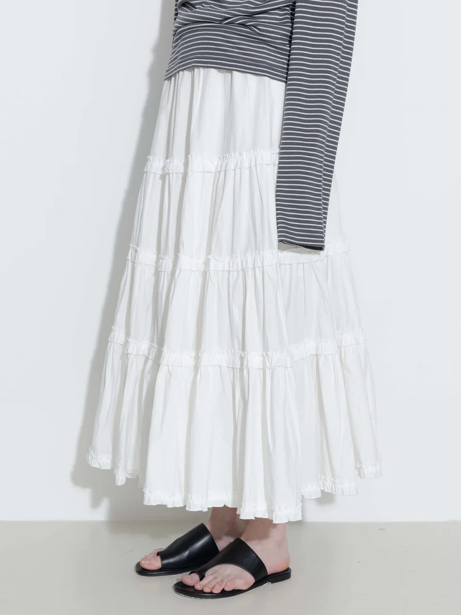Cotton A-Line Ruffled Cake Skirt