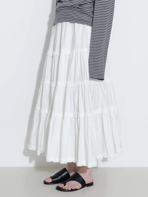 Cotton A-Line Ruffled Cake Skirt