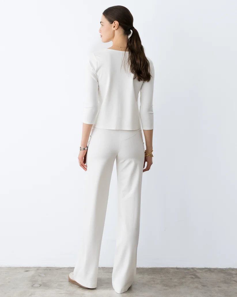 Ponte Knit Extended 3/4 Sleeve Top