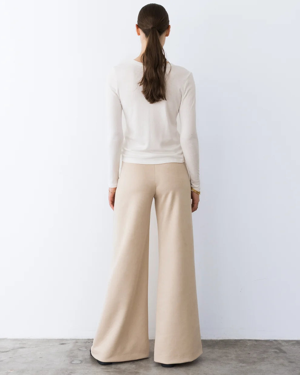 Stretch Suede Standard Wide Leg Pant
