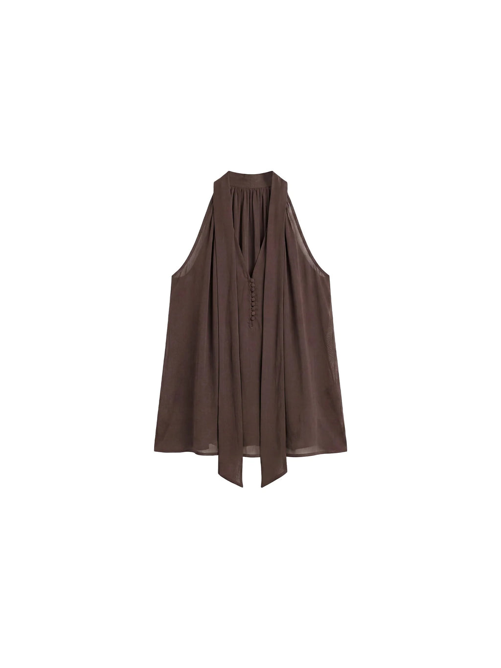 Halter Neck Keyhole Sleeveless Blouse