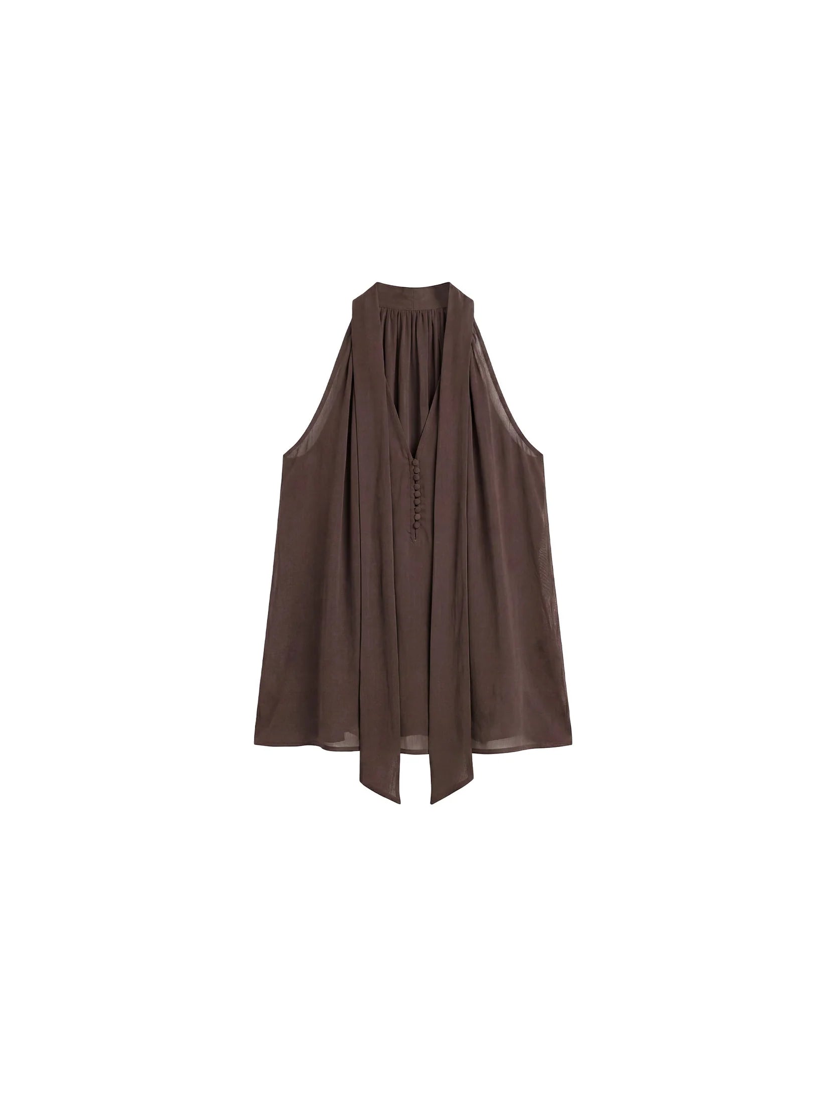 Halter Neck Keyhole Sleeveless Blouse