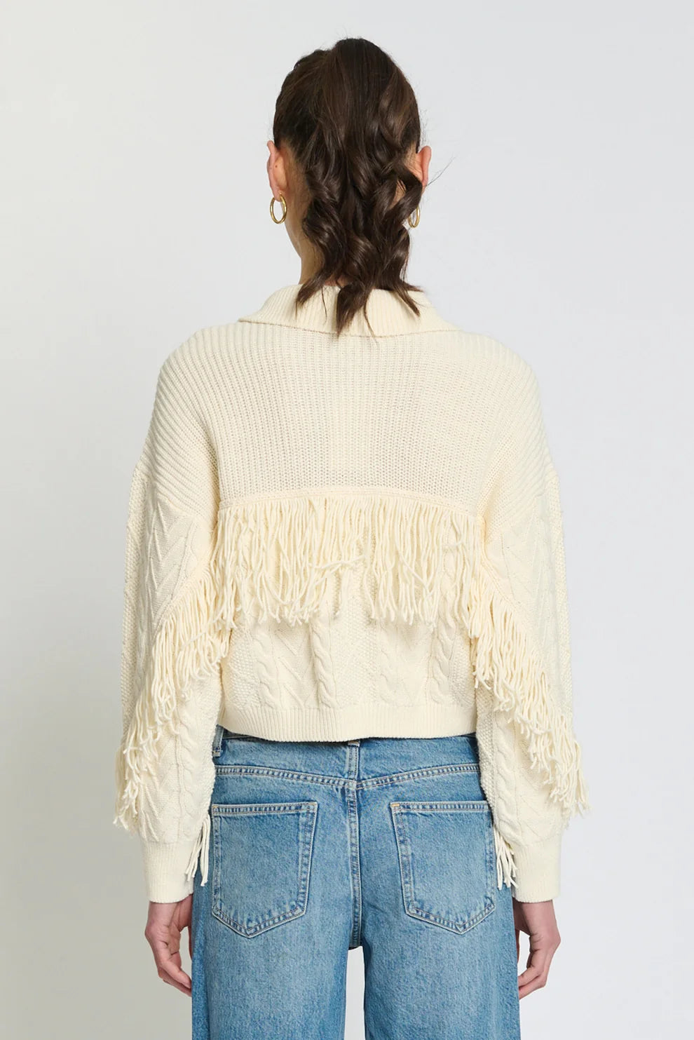 Phoebe Cable Fringe Sweater Cardigan