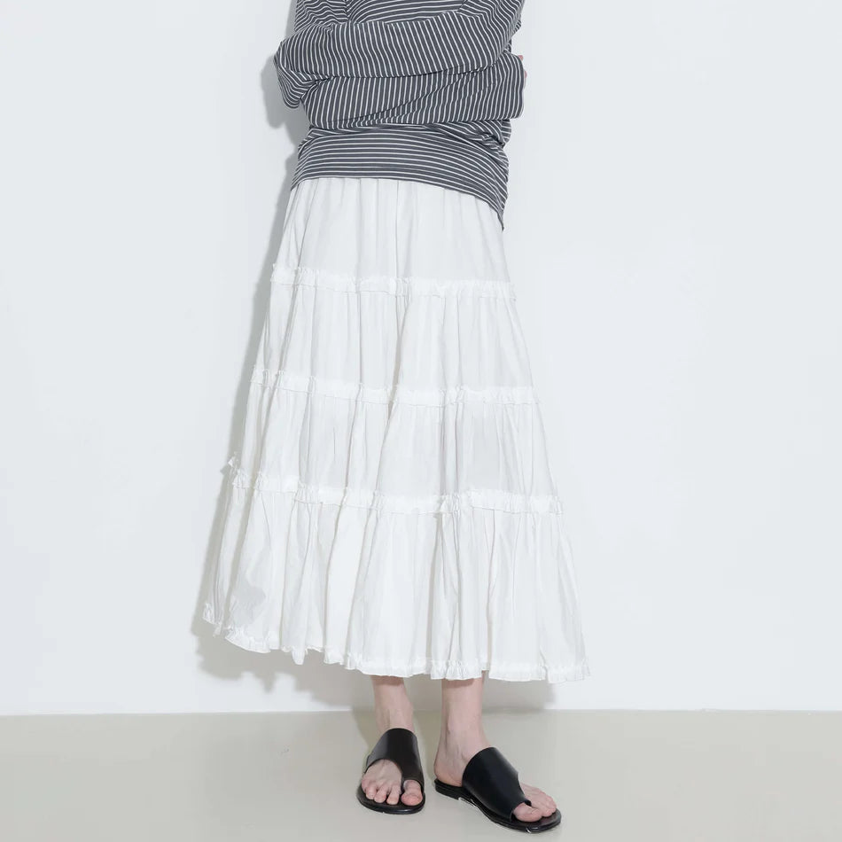 Cotton A-Line Ruffled Cake Skirt