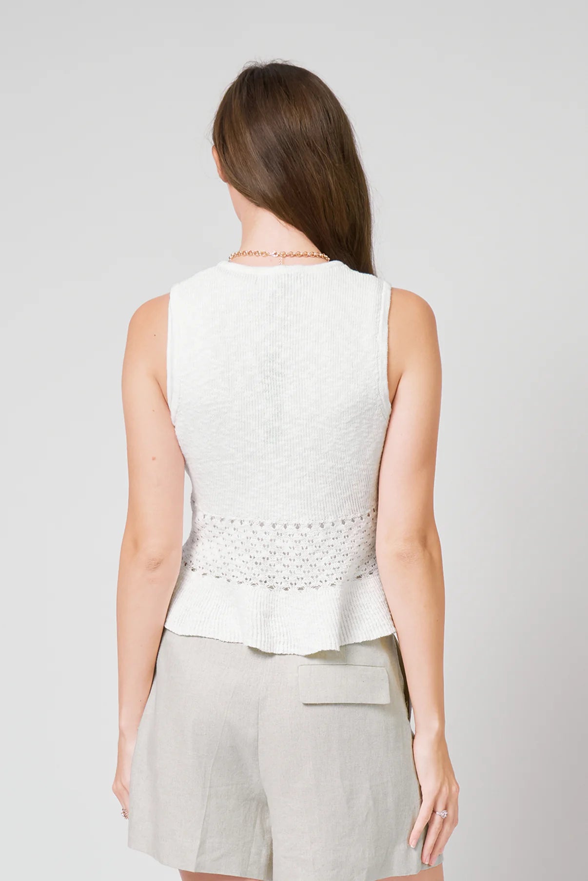 Birdie Pointelle Peplum Top