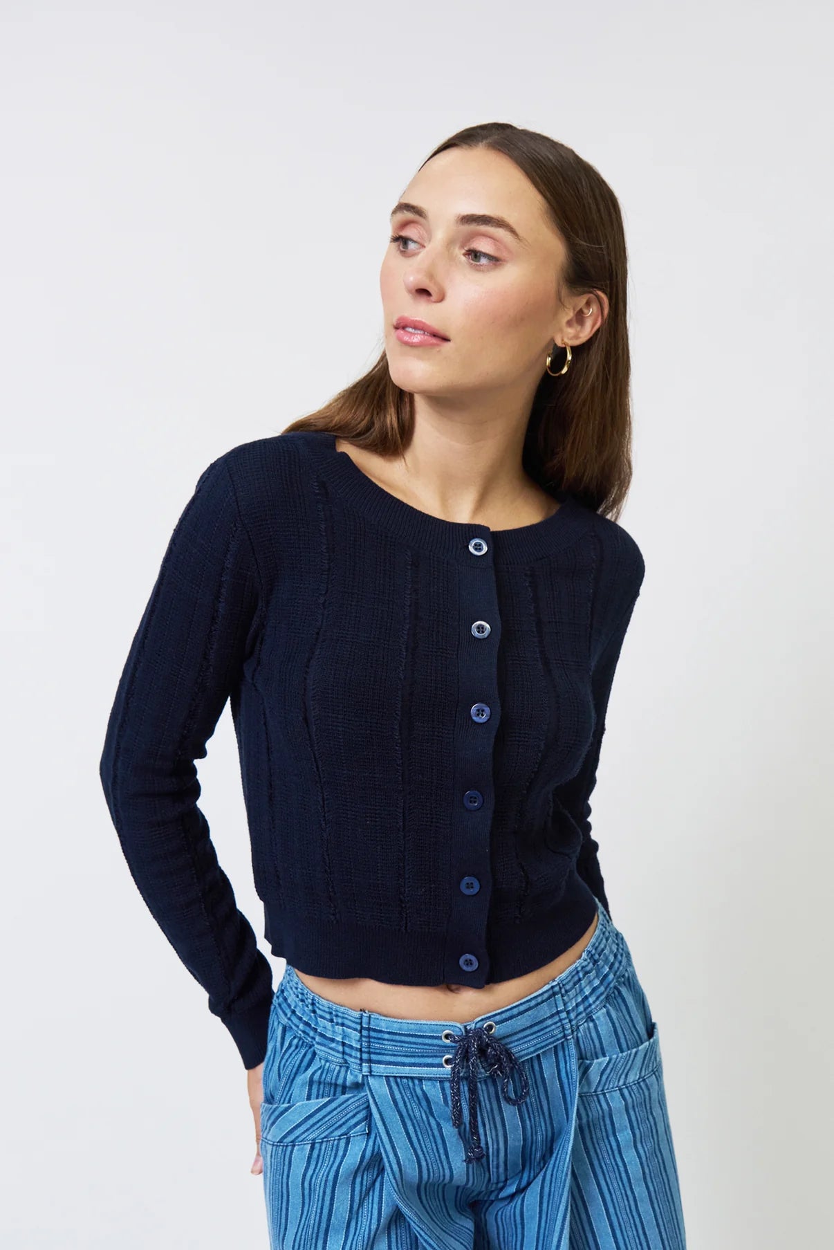 Clover Novelty Stripe Cardigan