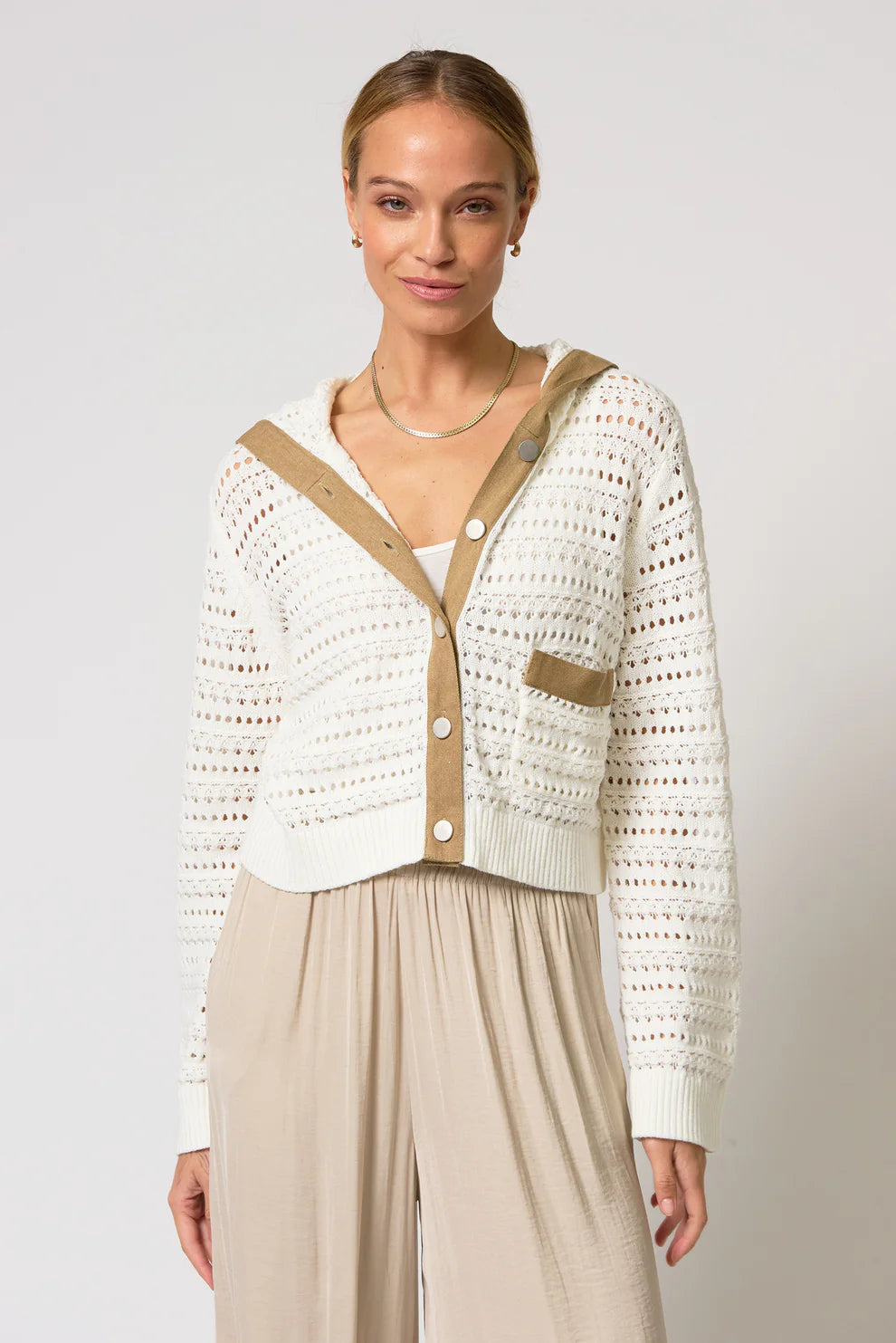 Avery Mixed Media Hooded Cardi