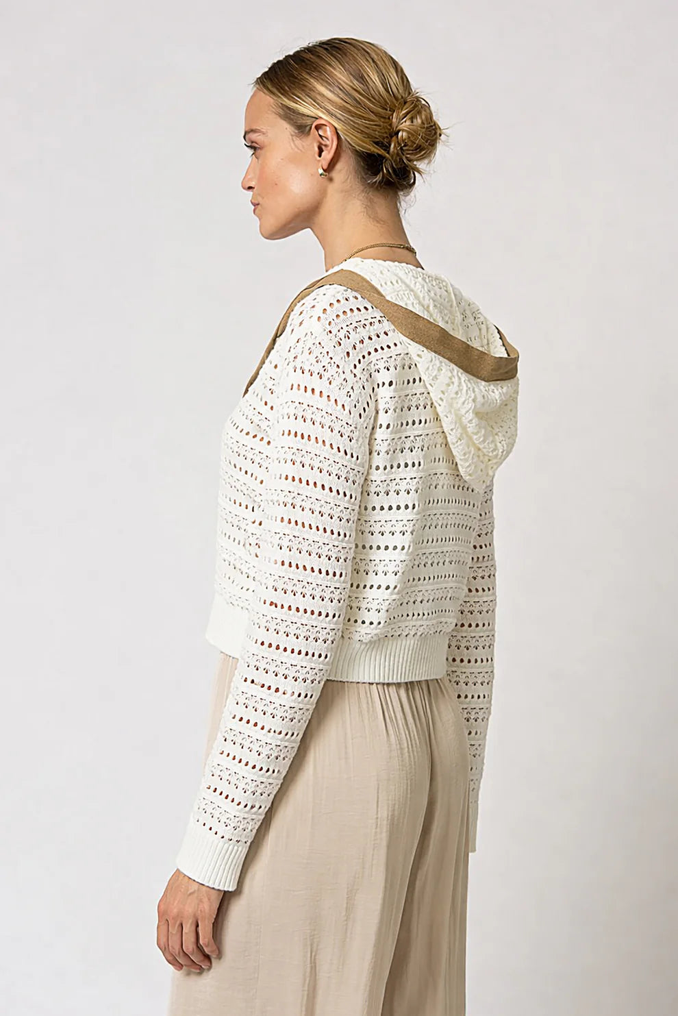 Avery Mixed Media Hooded Cardi