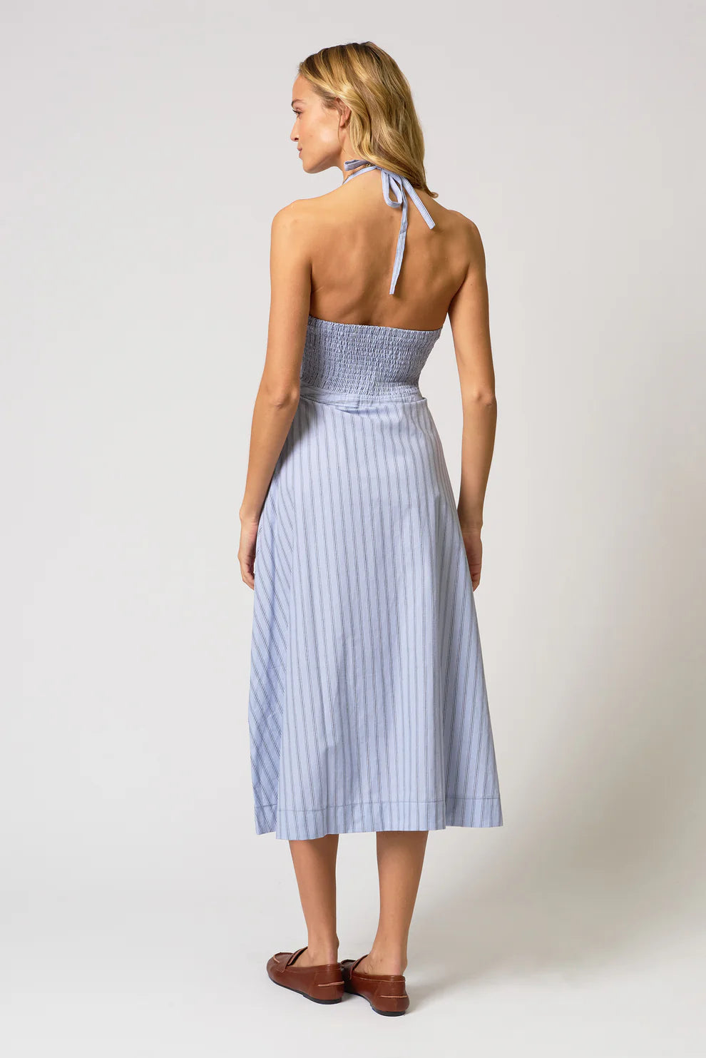 Ora Poplin Stripe Halter Dress