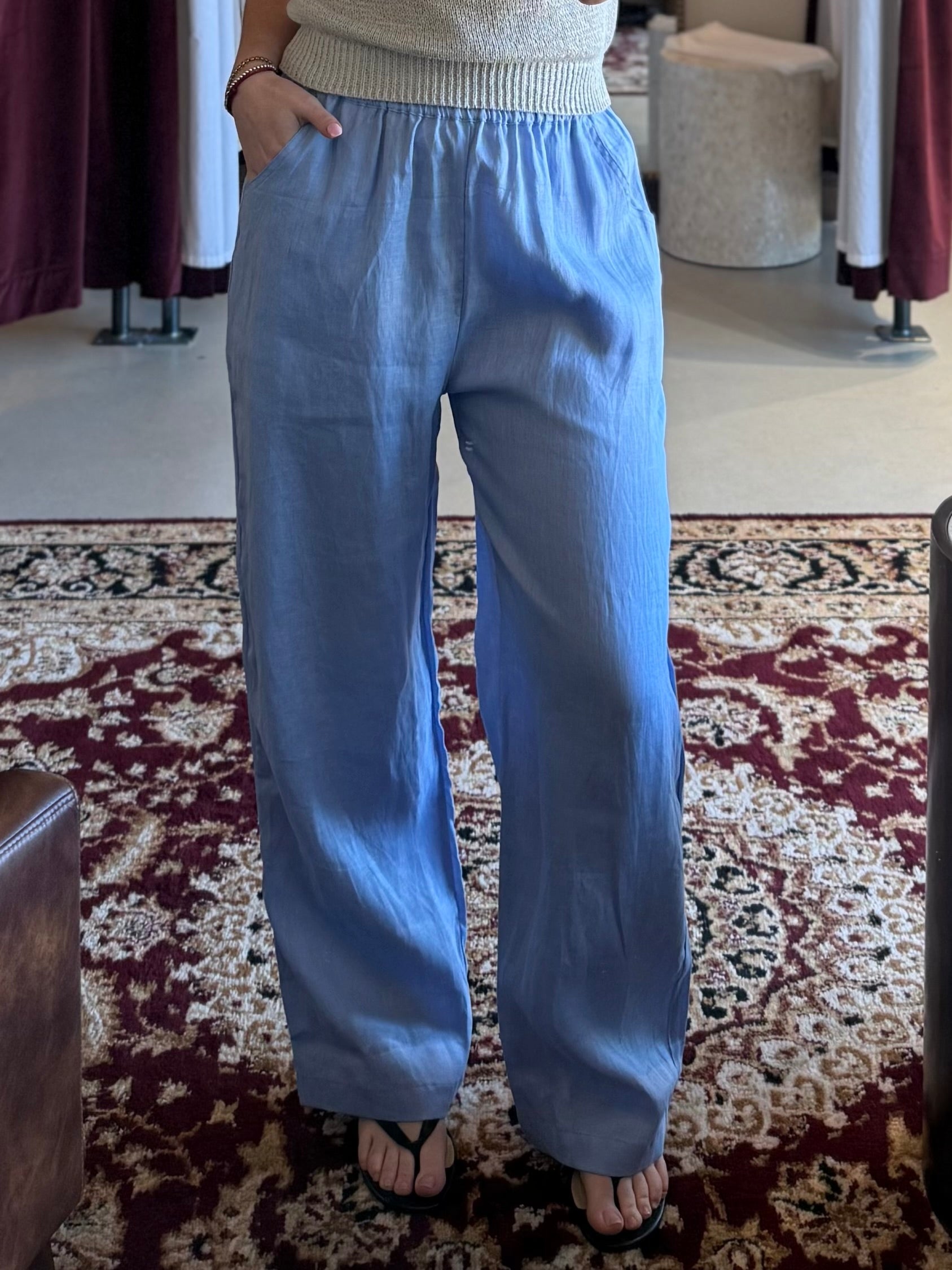 Pull On Linen Pant