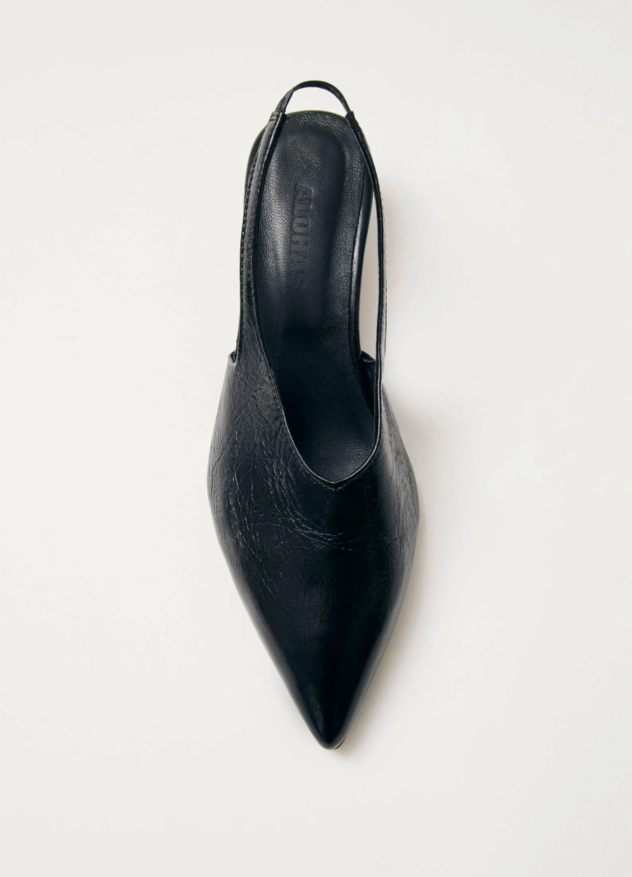 Eros Black Leather Pumps