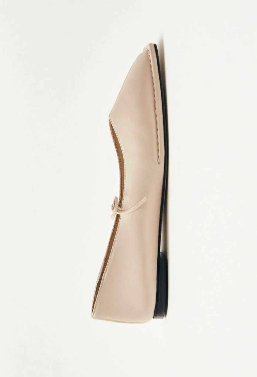 Sway Cream Leather Ballet Flats