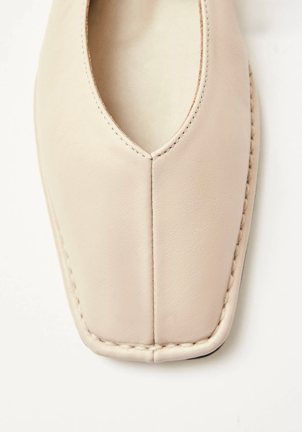 Sway Cream Leather Ballet Flats