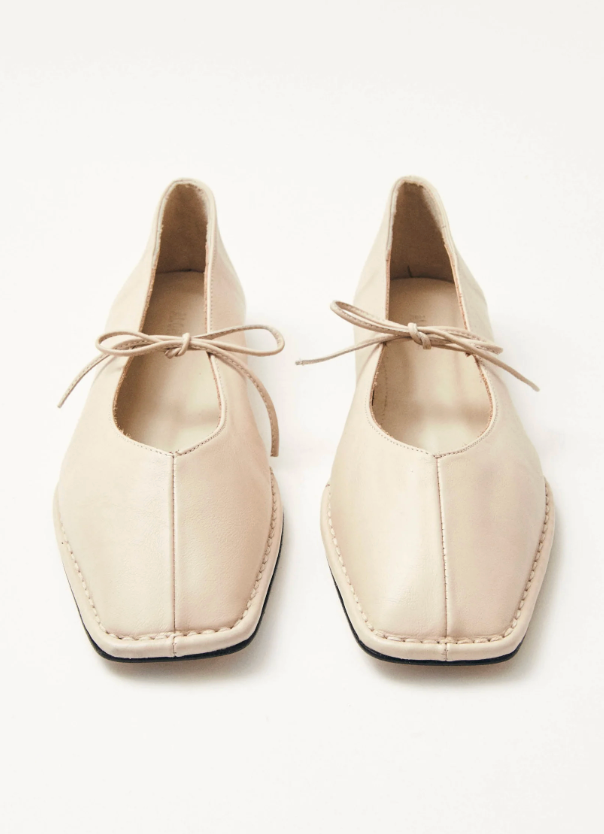 Sway Cream Leather Ballet Flats