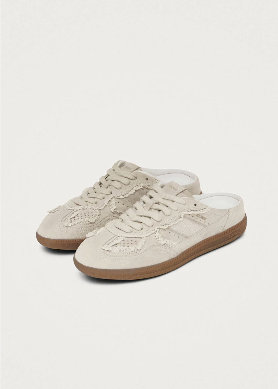 Tb.490 Mule Crochet Cream Leather Sneakers