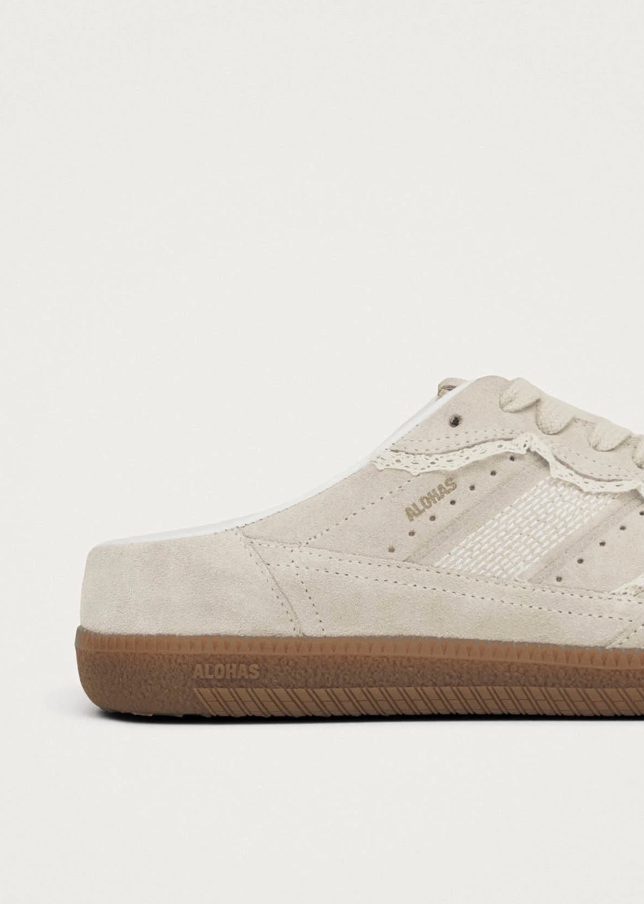 Tb.490 Mule Crochet Cream Leather Sneakers
