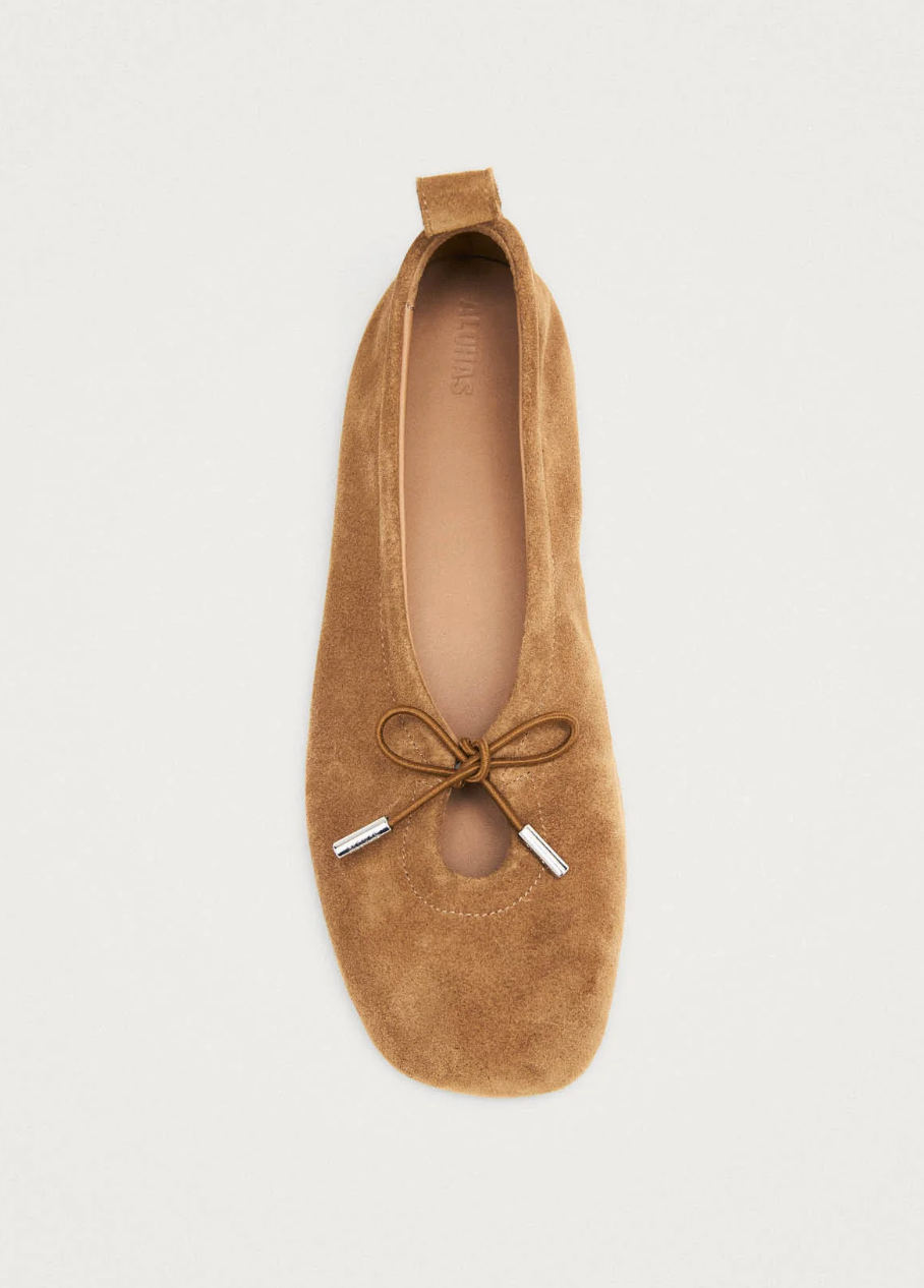 Rosalind Suede Tan Leather Ballet Flats
