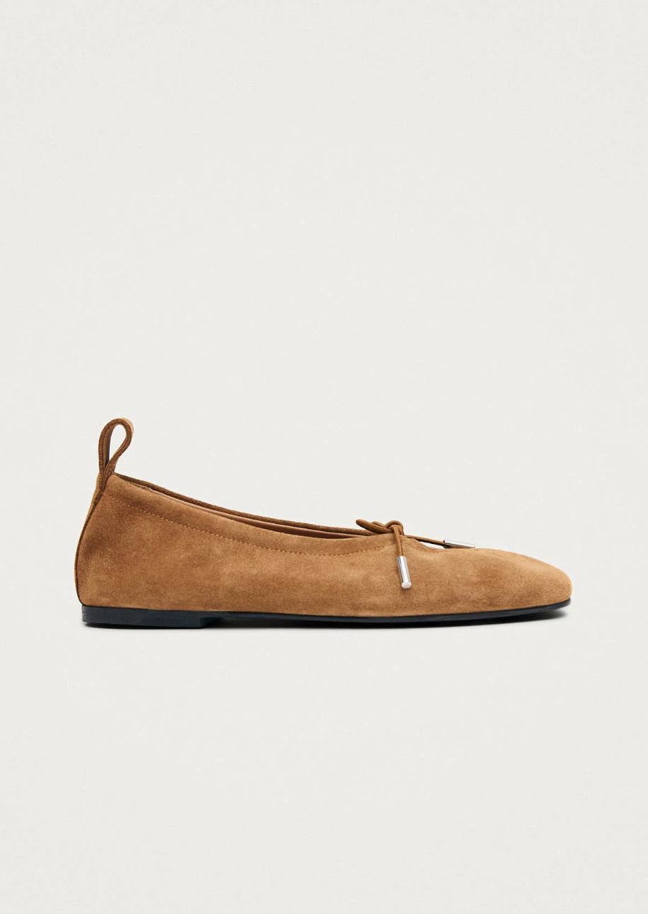 Rosalind Suede Tan Leather Ballet Flats