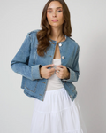 Nevada Collarless Denim Jacket