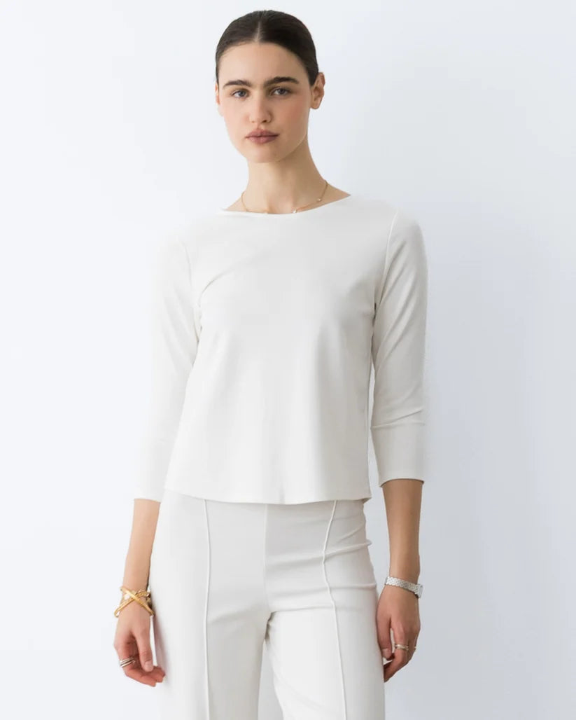 Ponte Knit Extended 3/4 Sleeve Top