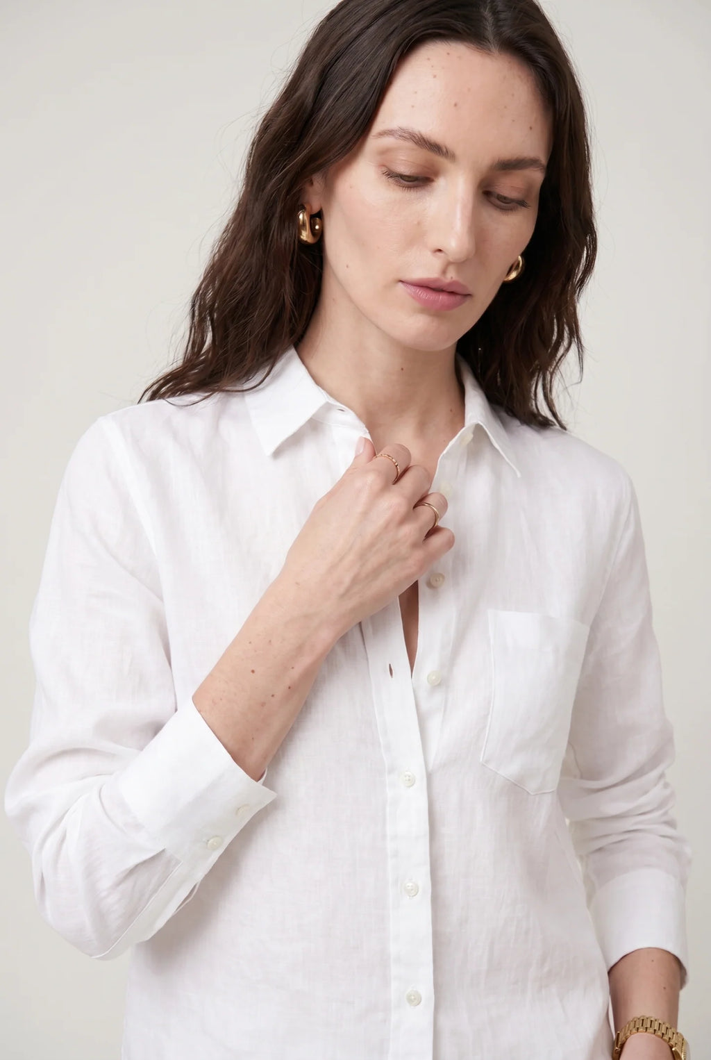 The Long Sleeve Boxy Crop - Linen