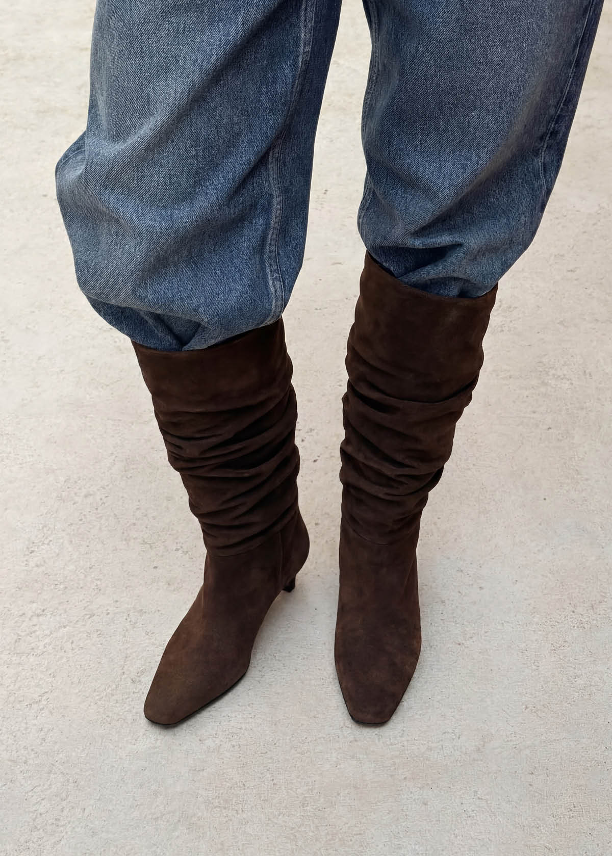 Kalila Suede Brown Leather Boots