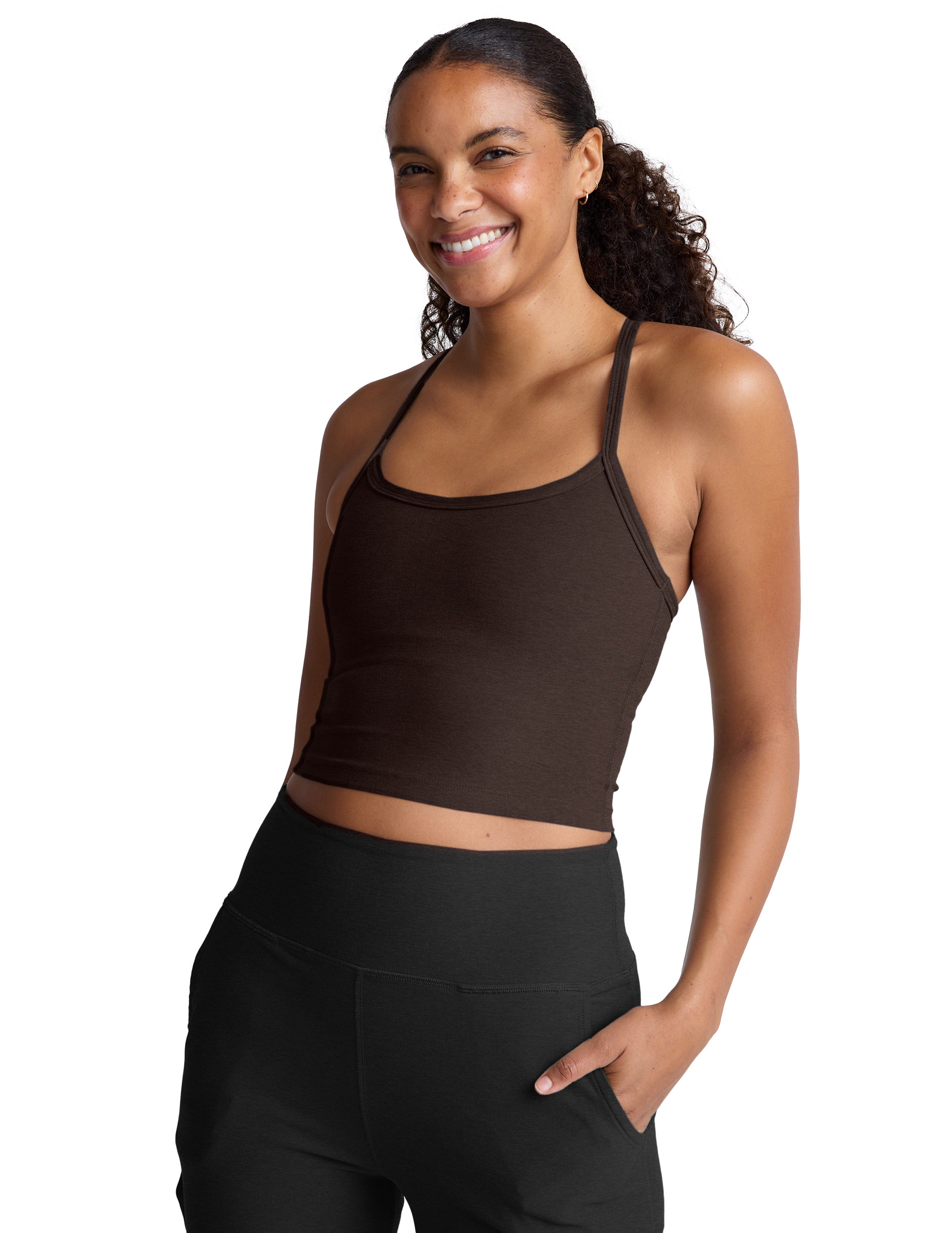Spacedye Slim Raceback Cropped Tank